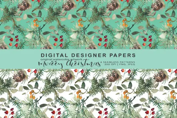 Merry Christmas Seamless Pattern Set 5 merry christmas seamless pattern set 2 26886