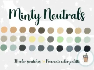 minty neutrals procreate palette graphics 9286553 1 1 580x386 34242