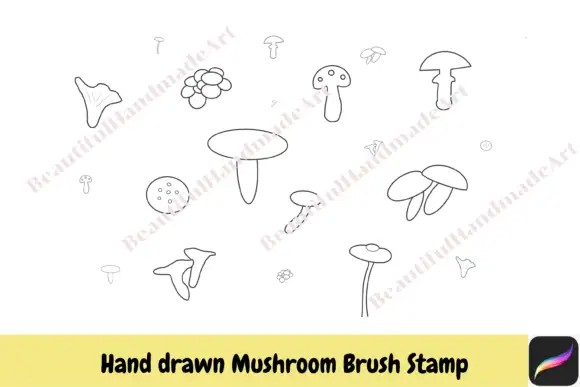 Mushroom Procreate Brush Stamps 4 mushroom procreate brush stamps 18028