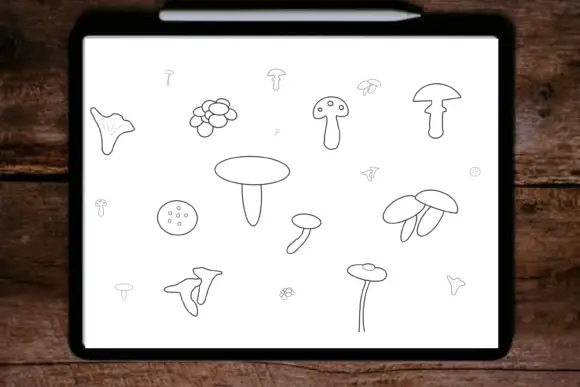 Mushroom Procreate Brush Stamps 3 mushroom procreate brush stamps 2 18113
