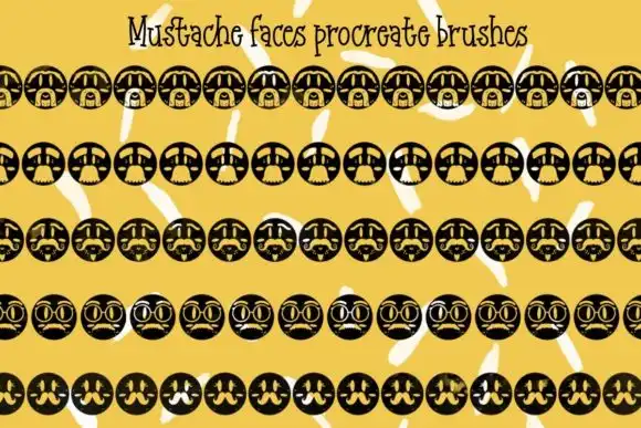 Mustache Faces Procreate Brushes