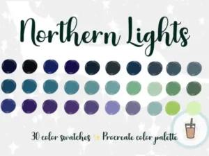 northern lights procreate palette graphics 9286680 1 1 580x386 34293