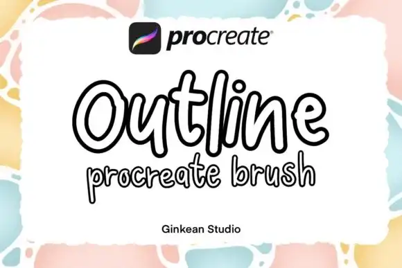 Outline procreate brush set outline