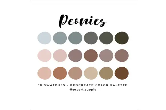 Peonies Procreate Color Palette