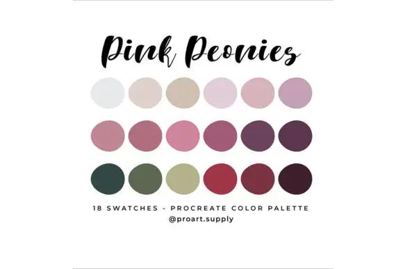 Pink Peonies Procreate Color Palette