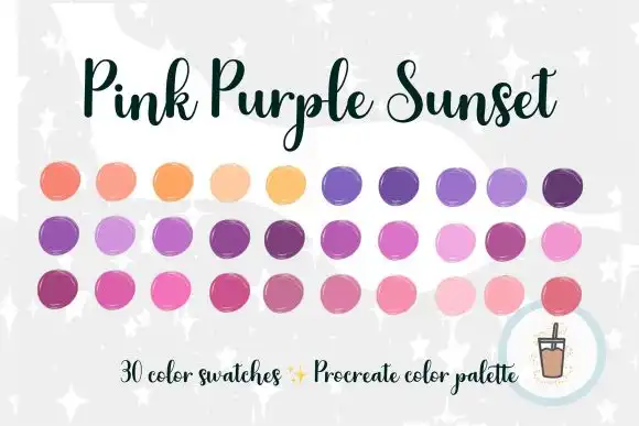 Pink Purple Sunset Procreate Palette