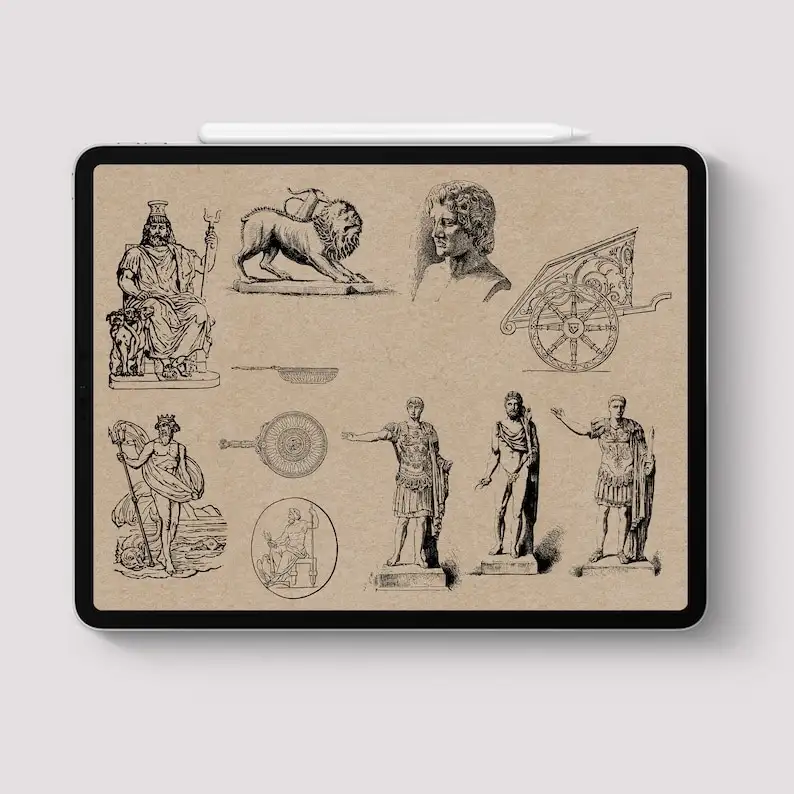 Procreate 39 Ancient Greek Stamps Tattoo 6 procreate 39 ancient greek stamps tattoo (2) 15772