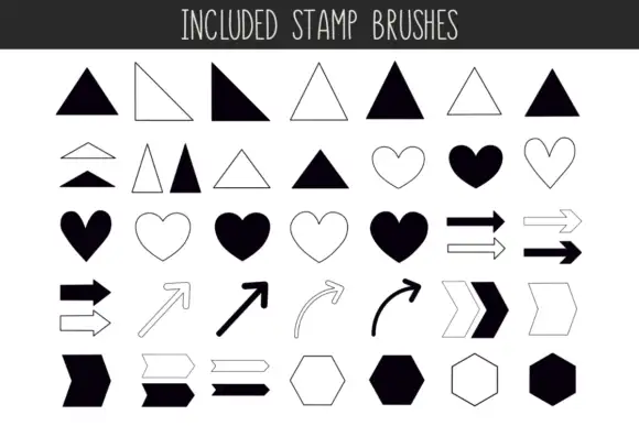 Procreate Basic Shapes Stamp Brushes 7 procreate basic shapes stamp brushes 2 23467