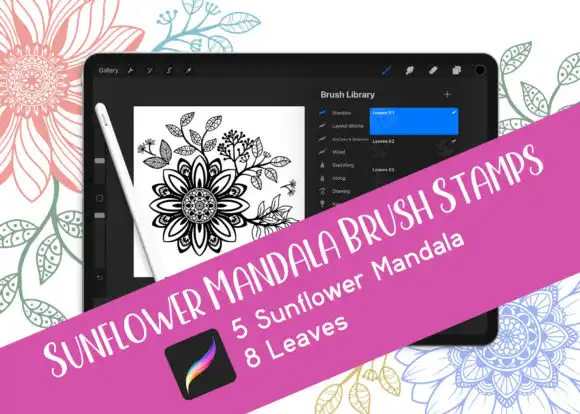 Procreate Brush Set Sunflower Mandala