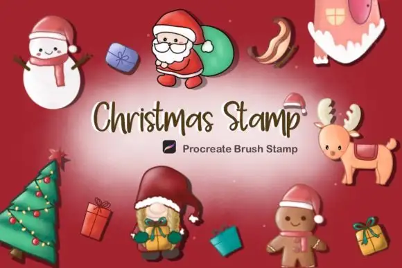 Procreate Brush Stamp 20 Christmas Set1
