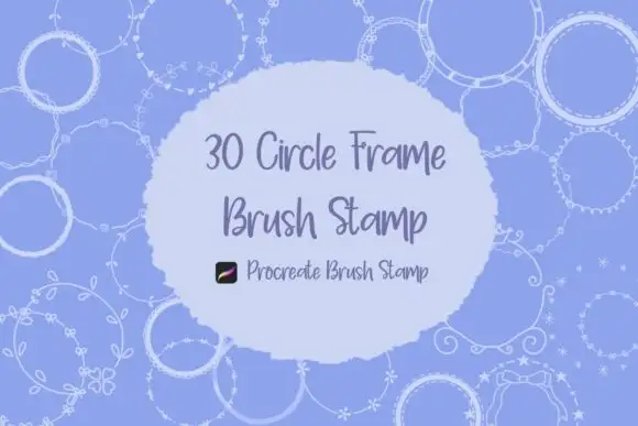 Procreate Brush Stamp 30 Circle Frame