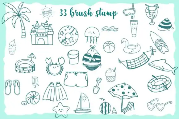 Procreate Brush Stamp 33 Beach Stamp 3 procreate brush stamp 33 beach stamp graphics 13733184 1 580x387 16205