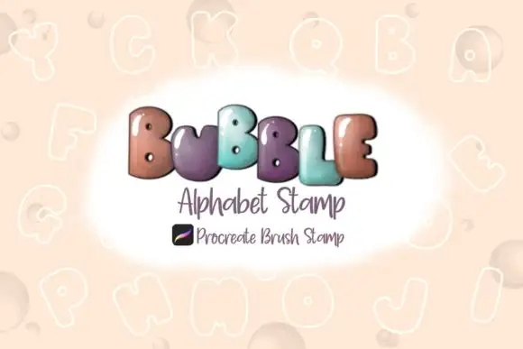 Procreate Brush Stamp Bubble Alphabet 5 procreate brush stamp bubble alphabet graphics 16172866 1 1 580x387 16215