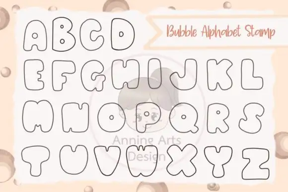 Procreate Brush Stamp Bubble Alphabet 4 procreate brush stamp bubble alphabet graphics 16172866 2 580x387 16216