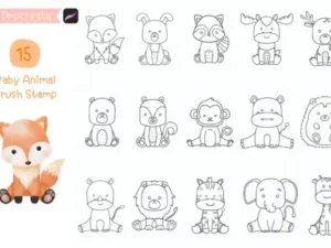 procreate brush stamp cute baby animal graphics 15146343 1 1 580x387 32747