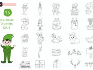 procreate brush stamp cute christmas set graphics 20829472 1 1 580x387 32634