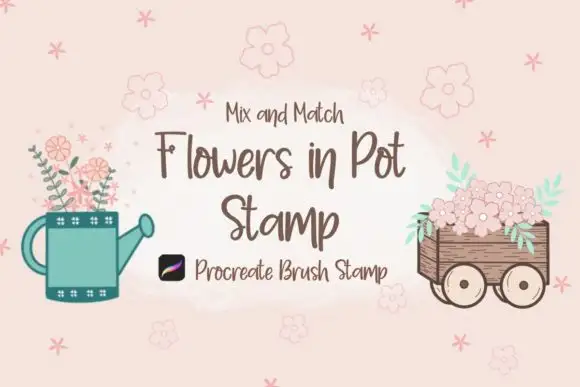 Procreate Brush Stamp Flowers in Pot 9 procreate brush stamp flowers in pot graphics 14242668 1 1 580x387 16228