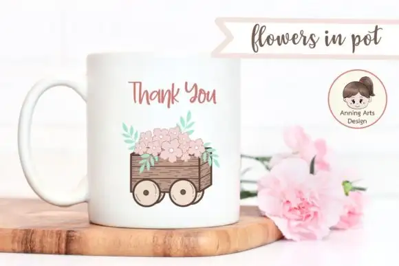 Procreate Brush Stamp  Flowers in Pot
