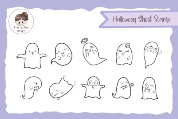 Procreate Brush Stamp Halloween Ghost 6 procreate brush stamp halloween ghost graphics 15525931 2 580x387 16244
