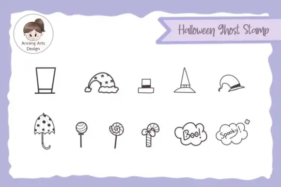 Procreate Brush Stamp Halloween Ghost 5 procreate brush stamp halloween ghost graphics 15525931 3 580x387 16245