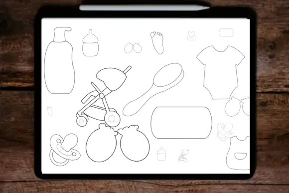Procreate Brush Stamps Baby Hand Drawn 3 procreate brush stamps baby hand drawn 2 18359