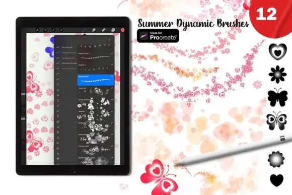 Procreate Brush Summer butterfly set