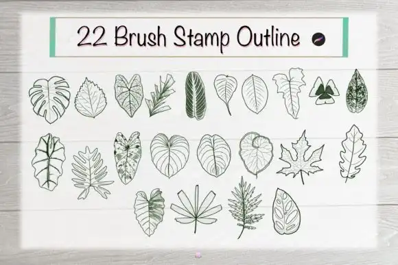 Procreate Brush stamp Leaf Foliage 4 procreate brush stamp leaf foliage graphics 11126700 1 580x387 32903