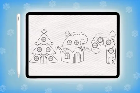 Procreate Build Christmas House Brushes 5 procreate build christmas house brushes graphics 20162180 11 580x387 24156