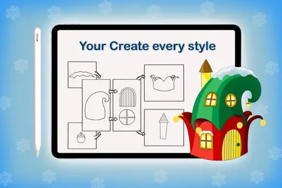 Procreate Build Christmas House Brushes 8 procreate build christmas house brushes graphics 20162180 7 580x387 23804