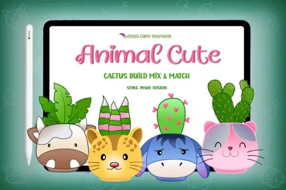 Procreate Build DIY Cactus Animal Cute