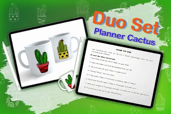 Procreate Cactus Template Planner Brush 4 procreate cactus template planner brush graphics 14942639 3 580x387 24909
