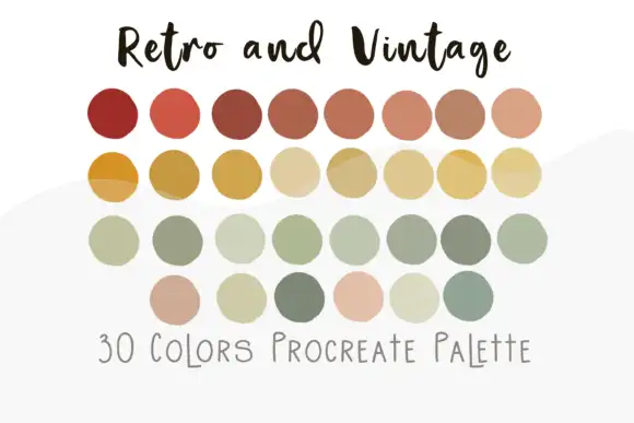 Procreate Color Palette Retro and Vintage