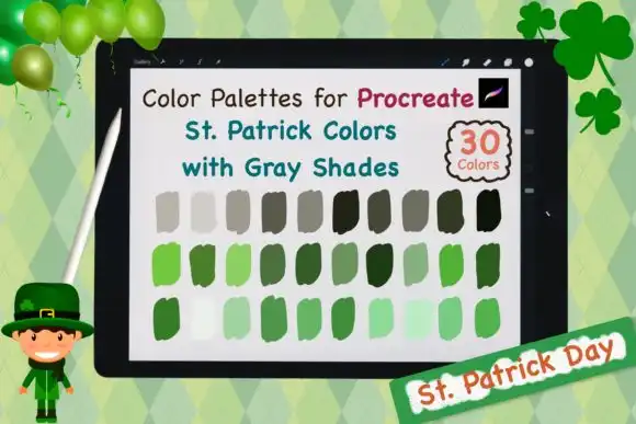 Procreate Color Palette St Patrick Gray