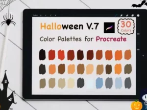 procreate color palettes halloween v7 graphics 5809847 1 1 580x387 33356