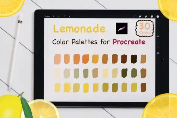 Procreate Color Palettes set Lemonade