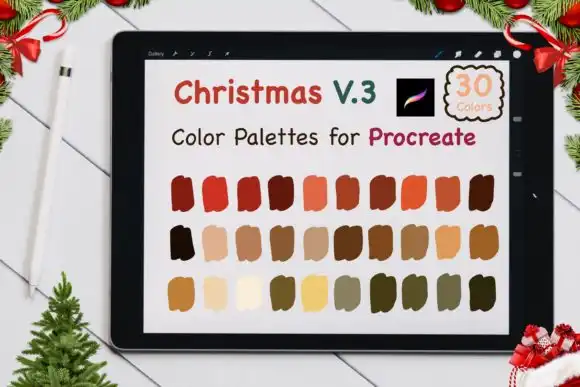 Procreate Color Palettes set Xmas V3