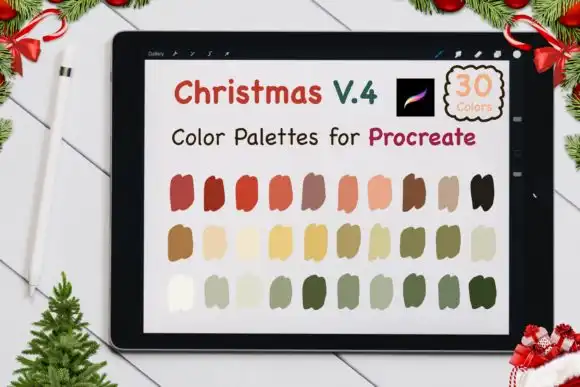 Procreate Color Palettes set Xmas V4