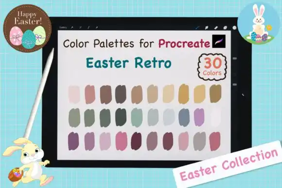 Procreate Color Palettes Easter Retro