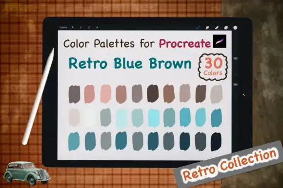Procreate Color Palettes Retro Blue Brown