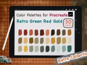 procreate color palettesretro green red graphics 7879202 1 1 580x387 33673