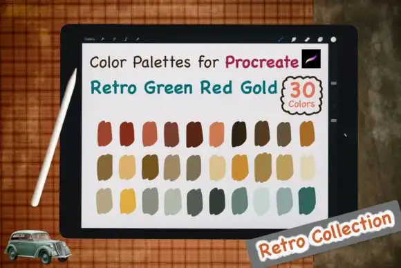 Procreate Color Palettes Retro Green Red