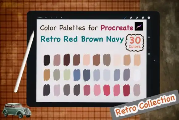 Procreate Color Palettes Retro Red Navy