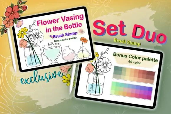 Procreate Duo Set Floral Woman Brushes