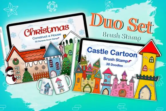 Procreate House Castles Brushes Stamps