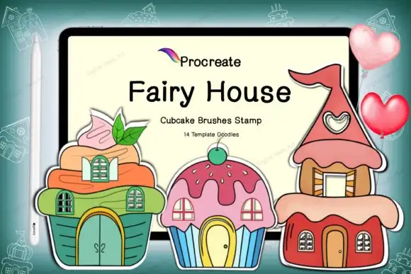 Procreate House Cupcake Template Brushes