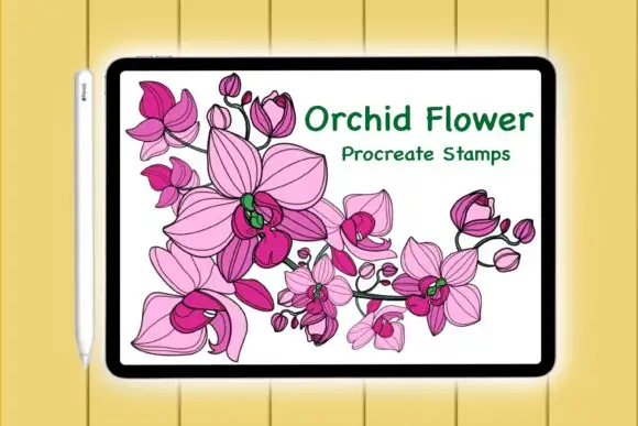 Procreate Orchid Floral Doodle Brush
