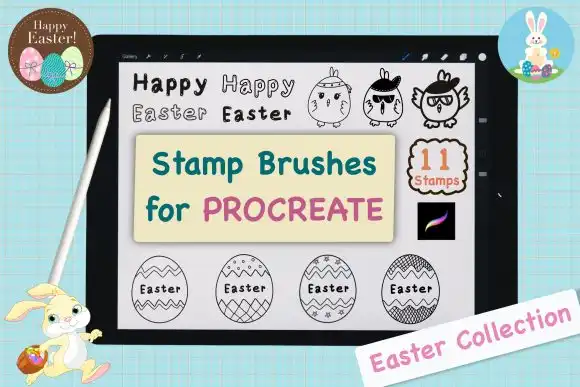 Procreate Stamp Brushes Happy Easter