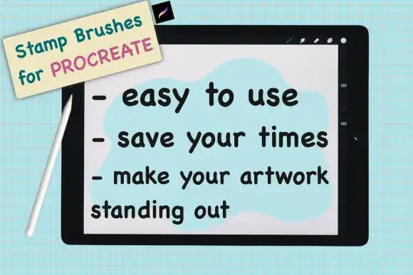 Procreate Stamp Brushes Happy Easter 3 procreate stamp brushes happy easter graphics 9034619 3 580x387 33323