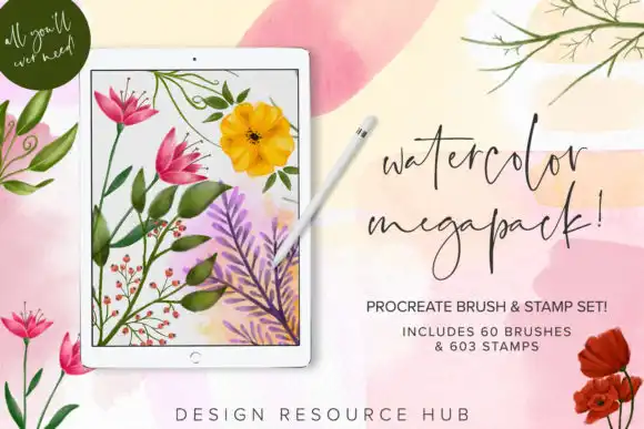Procreate Watercolor Megapack