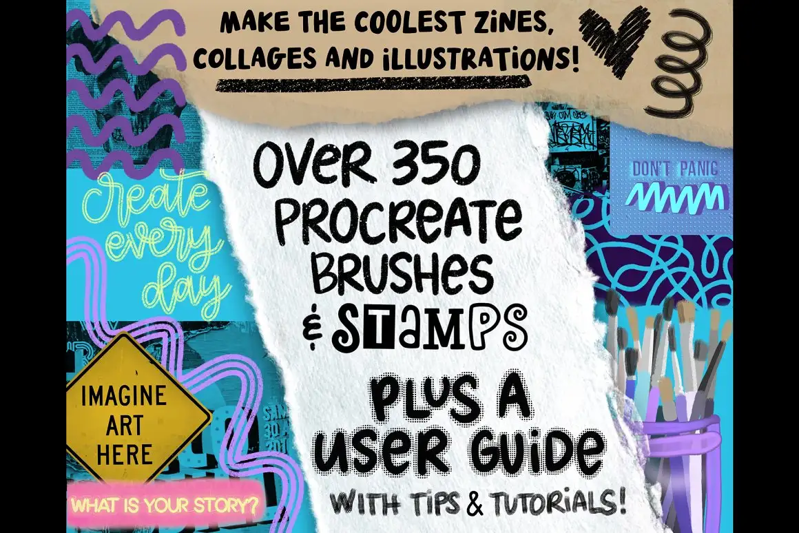 Procreate Zine Kit with 350 Brushes! 3 procreate zine kit with 350 brushes! (9) 16149